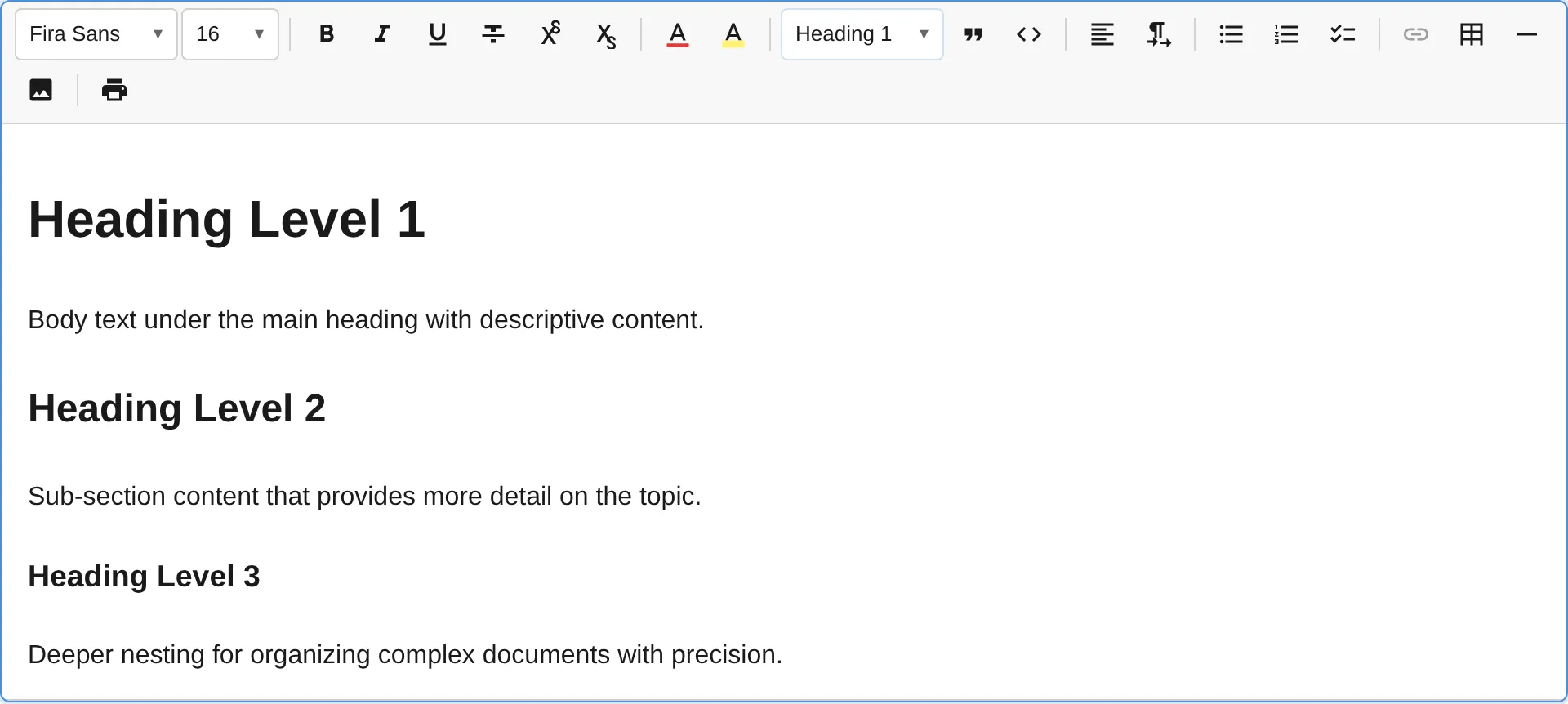 Heading dropdown selector