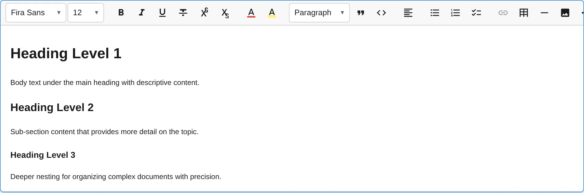 Heading dropdown selector