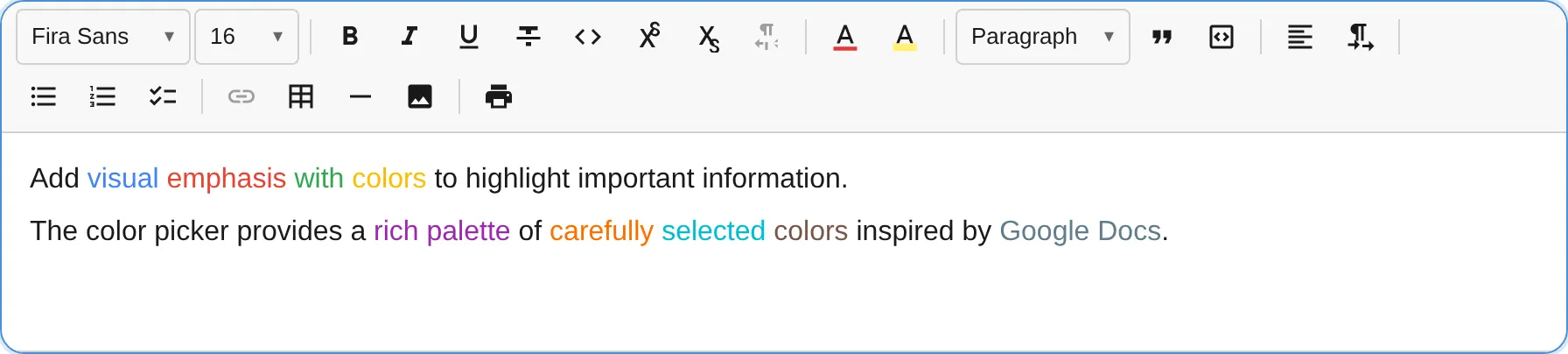 Text color picker
