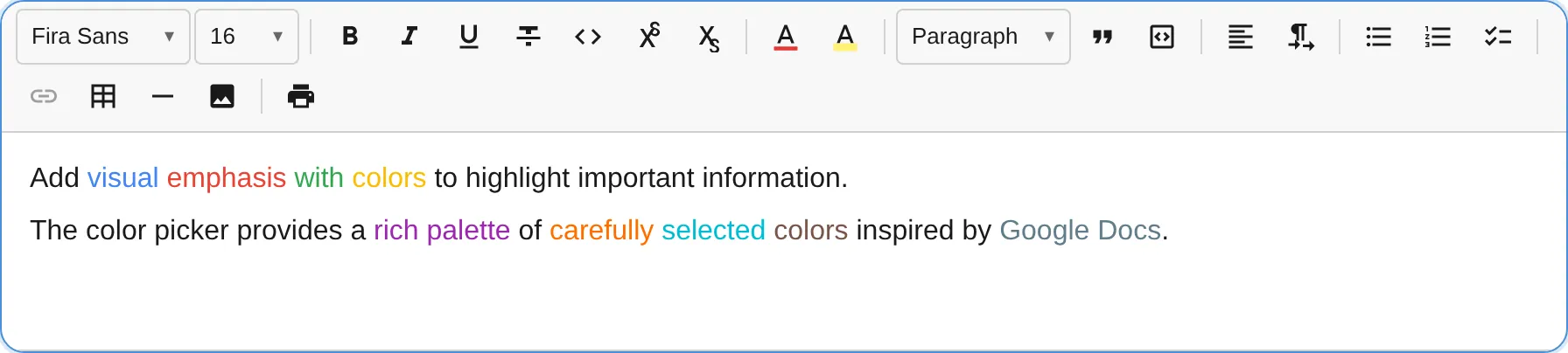 Text color picker
