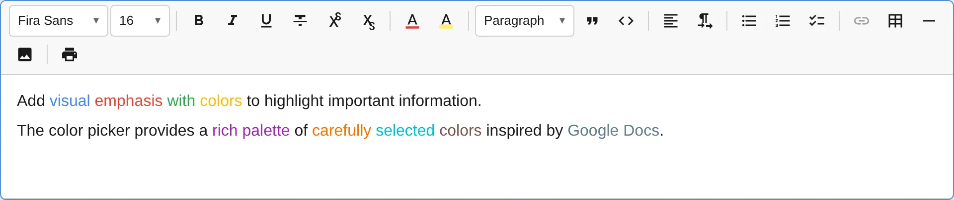 Text color picker