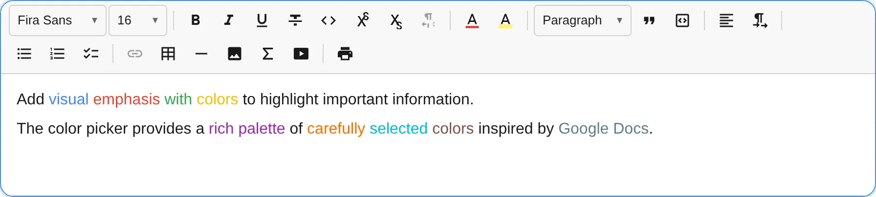 Text color picker