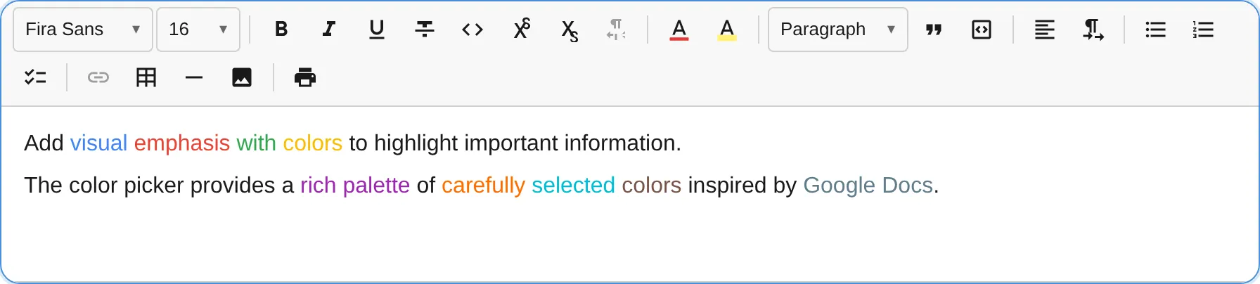 Text color picker