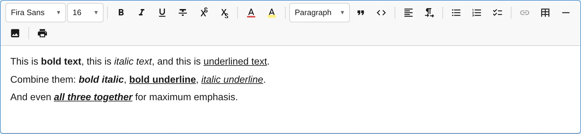 Text formatting with strikethrough