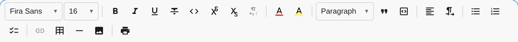 Full toolbar